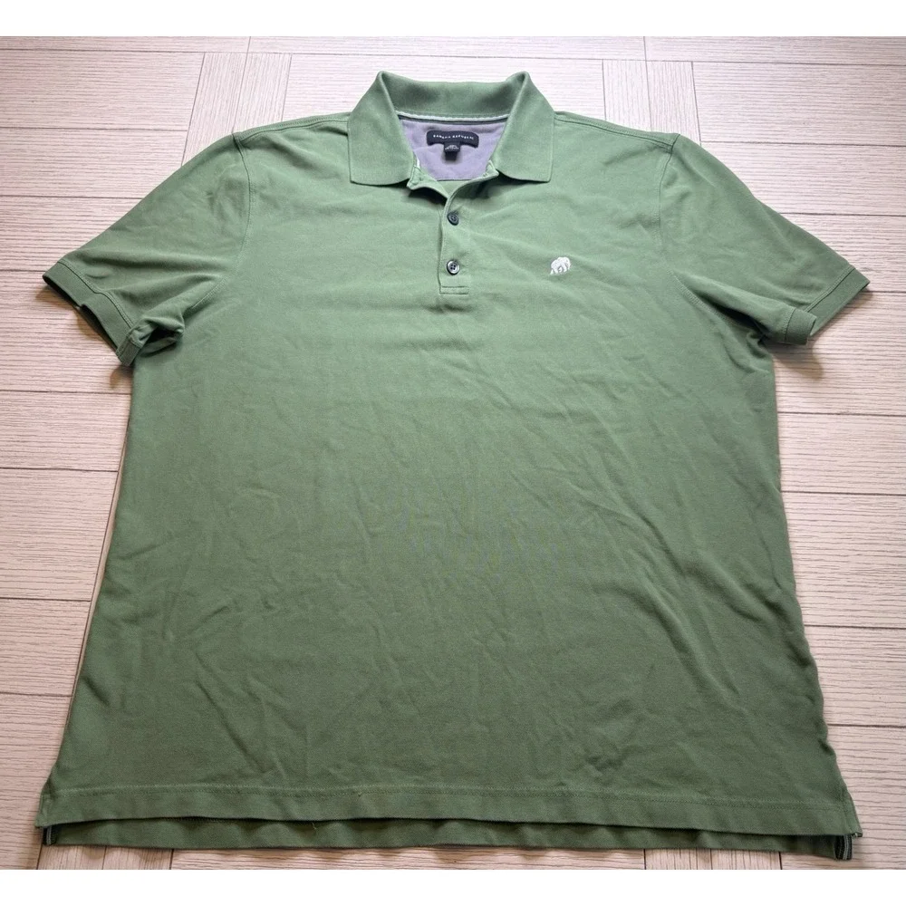 Banana Republic Mens Polo Shirt XL Short Sleeve‎ Green Cotton Classic Preppy